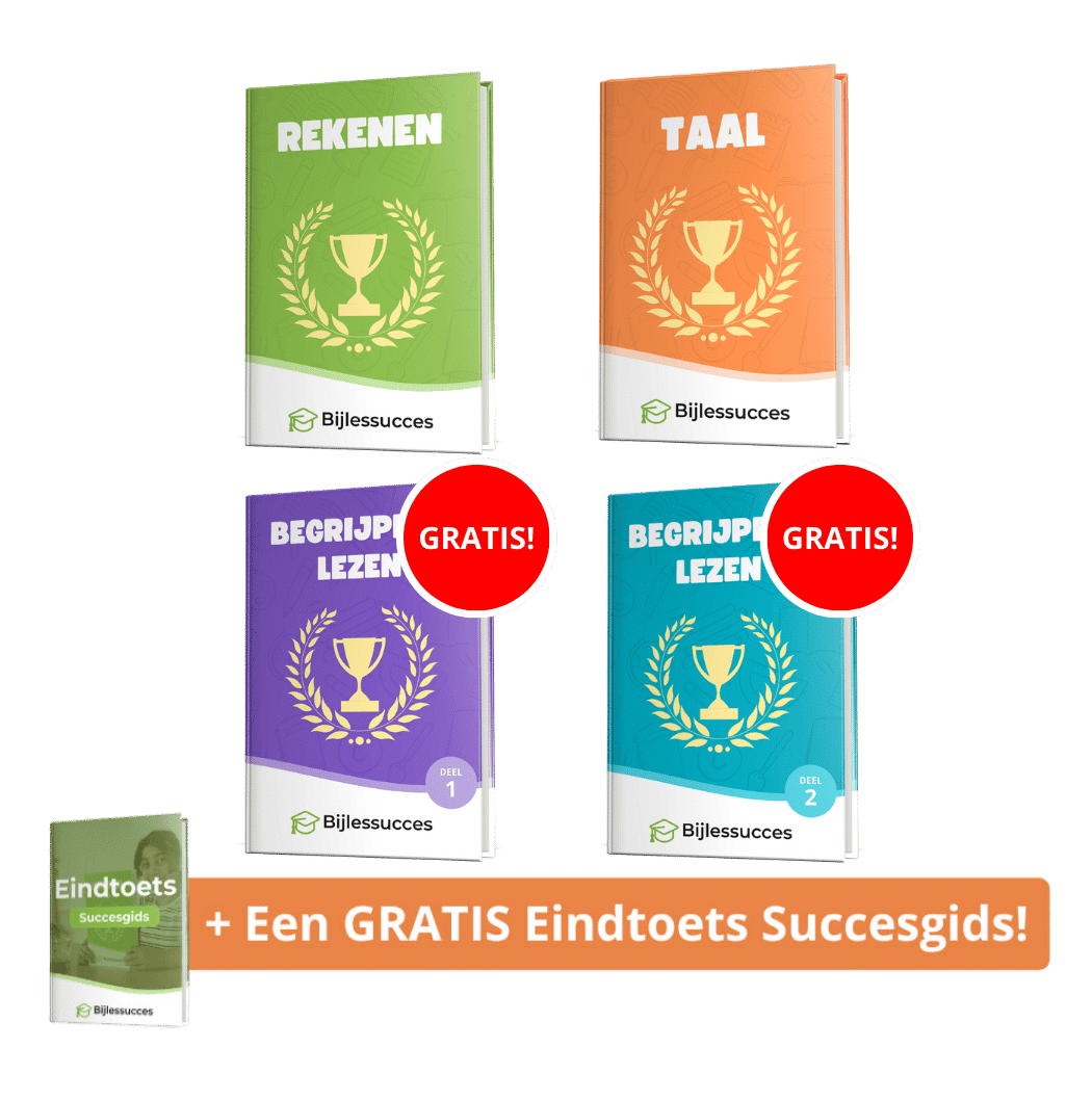 Rekenen en Taal + Gratis begrijpen lezen Deel 1 en 2 en Gratis Eindtoets Succcesgids.